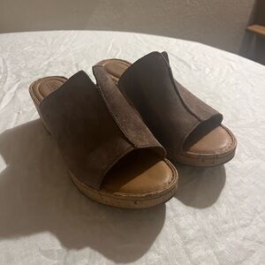Born Brown Suede Women's Sandals/Wedges